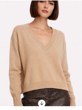 🔥CASHMERE Sweater Sz S Luxury Camel Tan INTERMIX  Mint cond Old money Price Firm